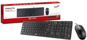 Genius SlimStar C126 COPILOT, zestaw klawiatura z optyczn� myszk�, CZ/SK, przewodowa (USB), czarna, niski profil 4