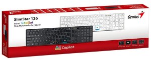 Genius SlimStar 126 COPILOT, klawiatura CZ/SK, klasyczna, przewodowa (USB), bia�a 3