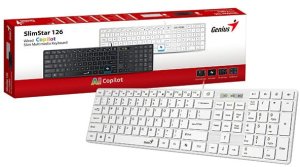 Genius SlimStar 126 COPILOT, klawiatura CZ/SK, klasyczna, przewodowa (USB), bia�a 4