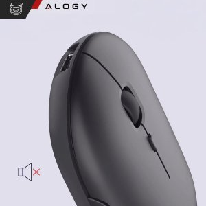 Myszka bezprzewodowa Alogy mysz ergonomiczna mała do laptopa PC bluetooth 2.4GHz cicha czarna 6