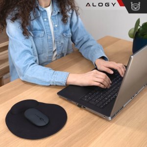 Myszka bezprzewodowa Alogy mysz ergonomiczna mała do laptopa PC bluetooth 2.4GHz cicha czarna 8