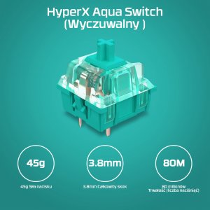 HyperX Klawiatura gamingowa 60 Alloy Origins AQUA 17