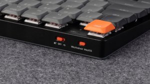 Keychron - K1 QMK Wireless Mechanical Keyboard (Version 6) White Backlight / Keychron Low Profile 2.0 Mechanical / Red 6