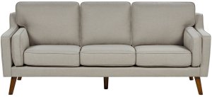 Beliani Sofa 3-osobowa tapicerowana beżowa LOKKA 2