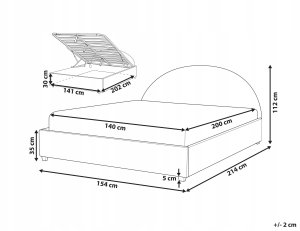 Beliani Łóżko z pojemnikiem Boucle VAUCLUSE 140 x 200 cm Pastelowy róż 3