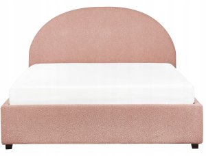 Beliani Łóżko z pojemnikiem Boucle VAUCLUSE 140 x 200 cm Pastelowy róż 4