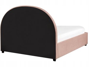 Beliani Łóżko z pojemnikiem Boucle VAUCLUSE 140 x 200 cm Pastelowy róż 6