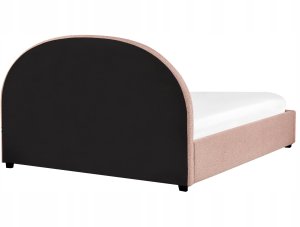 Beliani Łóżko z pojemnikiem Boucle VAUCLUSE 180 x 200 cm Pastelowy róż 6