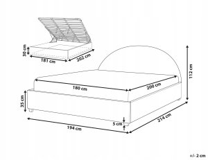 Beliani Łóżko z pojemnikiem Boucle VAUCLUSE 180 x 200 cm Oliwkowy 3