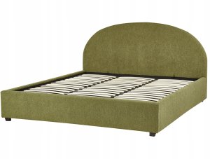 Beliani Łóżko z pojemnikiem Boucle VAUCLUSE 180 x 200 cm Oliwkowy 7