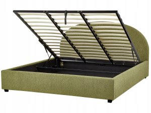 Beliani Łóżko z pojemnikiem Boucle VAUCLUSE 180 x 200 cm Oliwkowy 8
