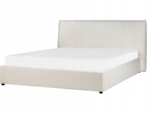 Beliani Łóżko z pojemnikiem Boucle LAVAUR 160 x 200 cm Złamana biel 5