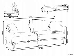Beliani Sofa rozkładana boucle złamana biel LUCAN 3