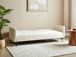 Beliani Sofa rozkładana boucle złamana biel LUCAN 4