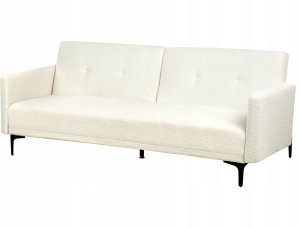 Beliani Sofa rozkładana boucle złamana biel LUCAN 5