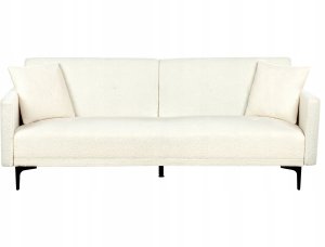 Beliani Sofa rozkładana boucle złamana biel LUCAN 8