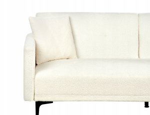 Beliani Sofa rozkładana boucle złamana biel LUCAN 9
