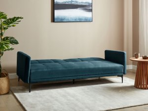 Beliani Sofa rozkładana niebieska LUCAN 4