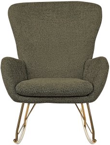 Beliani Fotel bujany ANASET Boucle Ciemnozielony 4