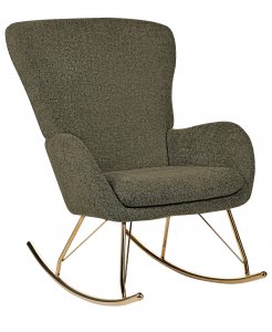 Beliani Fotel bujany ANASET Boucle Ciemnozielony 5