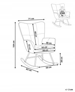 Beliani Fotel bujany OULU Różowy 9