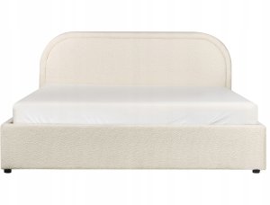 Beliani Łóżko z pojemnikiem Boucle QUILLIEN 140 x 200 cm Jasnobeżowy 5