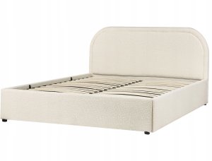 Beliani Łóżko z pojemnikiem Boucle QUILLIEN 140 x 200 cm Jasnobeżowy 7