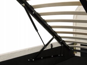 Beliani Łóżko z pojemnikiem Boucle QUILLIEN 160 x 200 cm Jasnobeżowy 9