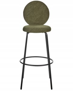 Beliani Zestaw 2 krzeseł barowych EMERY Boucle Ciemnozielony 4