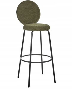 Beliani Zestaw 2 krzeseł barowych EMERY Boucle Ciemnozielony 5