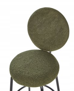 Beliani Zestaw 2 krzeseł barowych EMERY Boucle Ciemnozielony 7