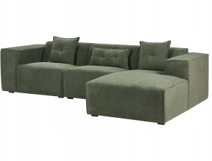 Beliani Narożnik lewostronny ciemnozielony DOLVA 4