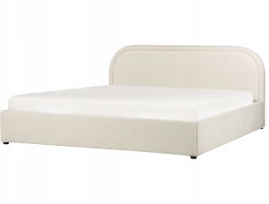 Beliani Łóżko z pojemnikiem Boucle QUILLIEN 180 x 200 cm Jasnobeżowy 4