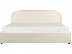 Beliani Łóżko z pojemnikiem Boucle QUILLIEN 180 x 200 cm Jasnobeżowy 5