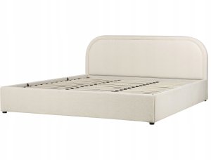 Beliani Łóżko z pojemnikiem Boucle QUILLIEN 180 x 200 cm Jasnobeżowy 7