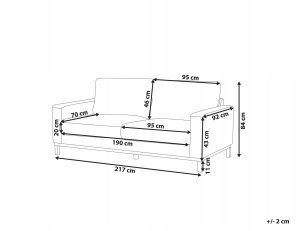 Beliani Sofa 3-osobowa biała boucle SIGGARD 3