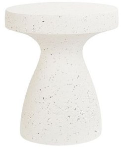 Beliani Stolik pomocniczy złamana biel z efektem lastryko BIVIERE 2