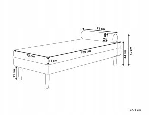 Beliani Szezlong welurowy beżowoszary USSEL 3