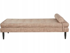 Beliani Szezlong welurowy beżowoszary USSEL 4