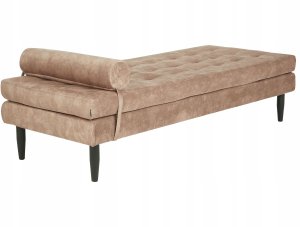 Beliani Szezlong welurowy beżowoszary USSEL 5