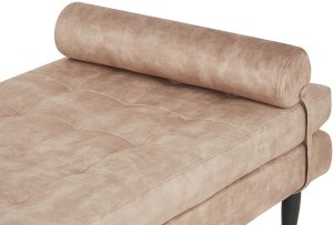 Beliani Szezlong welurowy beżowoszary USSEL 7