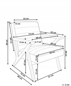 Beliani Fotel KISA Welur Brązowy 3