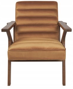 Beliani Fotel KISA Welur Brązowy 4