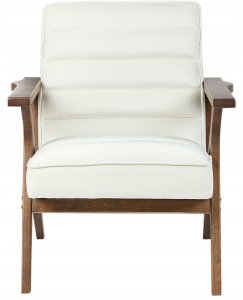 Beliani Fotel KISA Welur Złamana biel 4