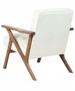 Beliani Fotel KISA Welur Złamana biel 5