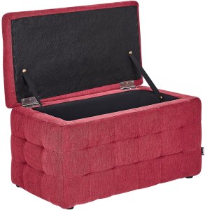 Beliani Puf ze schowkiem czerwony MICHIGAN 6