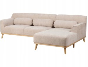 Beliani Narożnik szenilowy lewostronny beżowy SIMOS 5