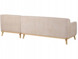 Beliani Narożnik szenilowy lewostronny beżowy SIMOS 6