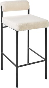 Beliani Zestaw 2 krzeseł barowych AMAYA Boucle Złamana biel 4