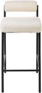 Beliani Zestaw 2 krzeseł barowych AMAYA Boucle Złamana biel 5